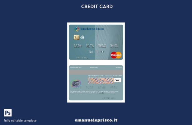 modello mastercard Guinea Banque Islmaique de Guinée stile verificato